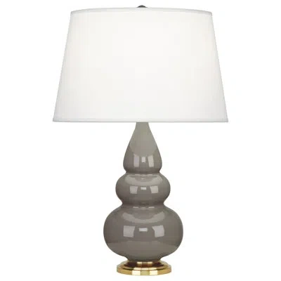 Robert Abbey Triple Gourd Table Lamp In Antique Brass,smokey Taupe