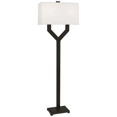 Robert Abbey Valerie 63" High White Shade Deep Bronze Floor Lamp