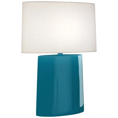 Robert Abbey Victor 26 1/4" Peacock Blue Glazed Ceramic Table Lamp