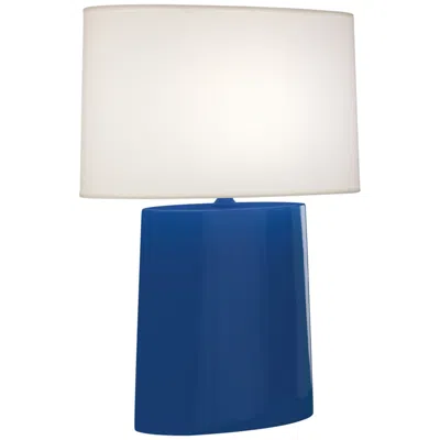 Robert Abbey , Victor, Cobalt Glazed Ceramic, Table Lamp