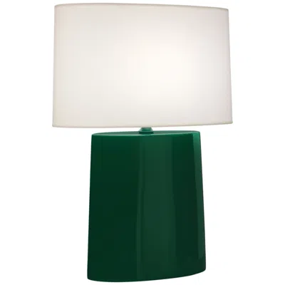 Robert Abbey , Victor, Jungle Glazed Ceramic, Table Lamp