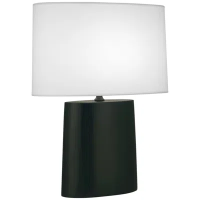 Robert Abbey , Victor, Matte Obsidian Glazed Ceramic, Table Lamp