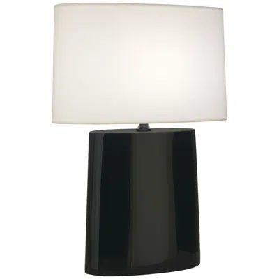 Robert Abbey , Victor, Obsidian Glazed Ceramic, Table Lamp