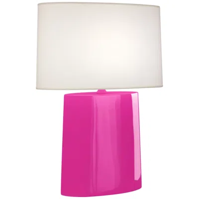 Robert Abbey , Victor, Razzle Rose Glazed Ceramic, Table Lamp