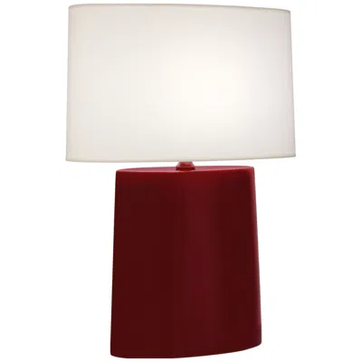Robert Abbey , Victor, Sangria Glazed Ceramic, Table Lamp