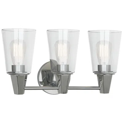 Robert Abbey Wheatley 17" 3 Light Wall Sconce Chrome W/glass Shades