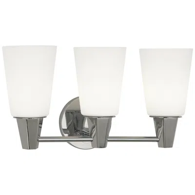 Robert Abbey Wheatley 17" 3 Light Wall Sconce  Chrome W/white Glass Sh