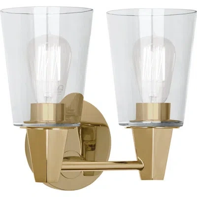Robert Abbey Wheatley 2 - Light Dimmable Plug-in  Armed Sconce In Modern Brass,clear
