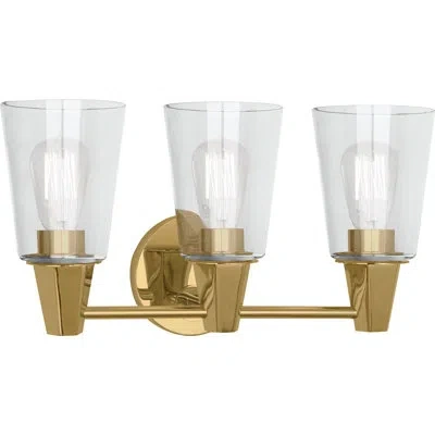 Robert Abbey Wheatley 3 - Light Armed Sconce In Modern Brass,clear