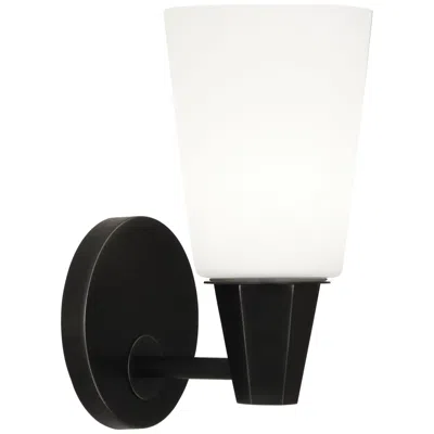 Robert Abbey Wheatley Wall Sconce Dark Bronze W/white Glass Shade