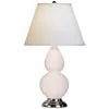 Robert Abbey White And Silver Double Gourd Ceramic Table Lamp