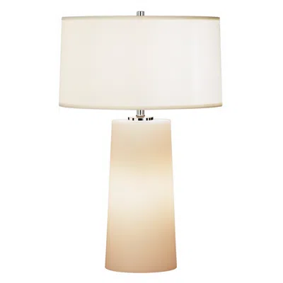 Robert Abbey White Frosted Glass With White Shade Table Lamp