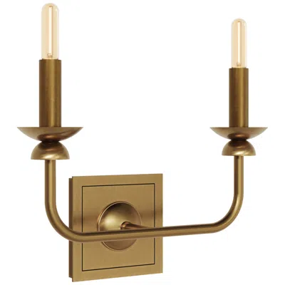Robert Abbey William 10.75" High 2-light Lacquered Burnished Brass Wall Sconce In Animal Print