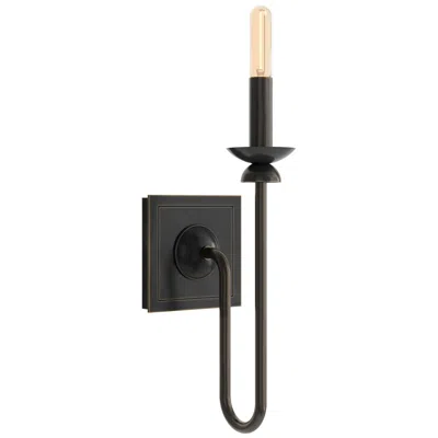 Robert Abbey William 15.25" High Deep Patina Bronze Wall Sconce In Black