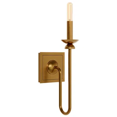 Robert Abbey William 15.25" High Lacquered Burnished Brass Wall Sconce In Brown