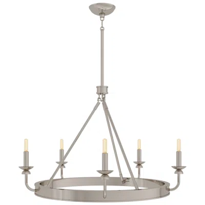 Robert Abbey William 34.5" Wide 5-light Polished Nickel Chandelier In Multi