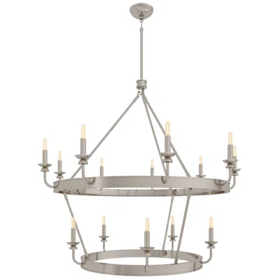 Robert Abbey William 48.75" Wide 14-light Polished Nickel Chandelier In Silver