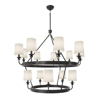 Robert Abbey William Chandelier - 14-light Lacquered Burnished Brass In Deep Patina Bronze