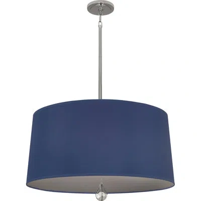 Robert Abbey Williamsburg Custis 1 - Light Single Drum Pendant In Ink Blue,carter Gray