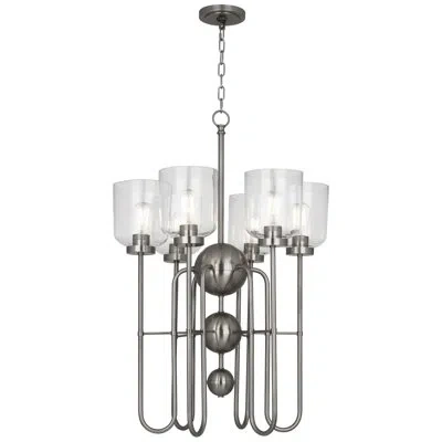 Robert Abbey Williamsburg Tyrie 6 - Light Statement Classic / Traditional Chandelier In Dark Antique Nickel