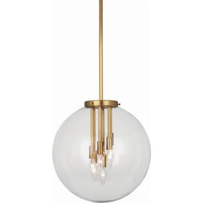 Robert Abbey Zoltar 6 - Light Shaded Globe Chandelier In Antique Brass