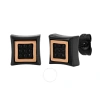 Robert Alton 1/10ctw Black Diamond Stainless Steel With Black & Rose Finish Earrings In Two-tone