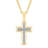 Robert Alton 1/10ctw Diamond Stainless Steel With Yellow Finish Cross Pendant In Yellow