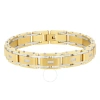 ROBERT ALTON ROBERT ALTON 1/10CTW DIAMOND STAINLESS STEEL WITH YELLOW FINISH MEN'S LINK BRACELET