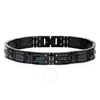 Robert Alton 1/2ctw Blue Diamond Stainless Steel Double Row With Black Finish Men's Link Bracelet In Black