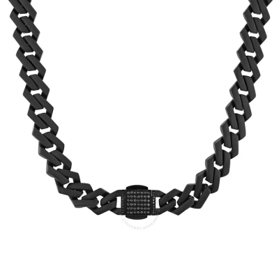 Robert Alton 1/2ctw Diamond Clasp Black Matte Finish Stainless Steel Chain
