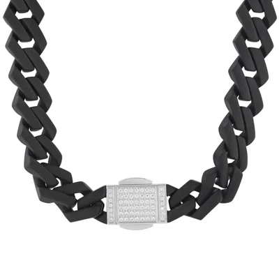 Robert Alton 1/2ctw Diamond Stainless Steel Black Finish Clasp 20" Necklace