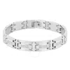 Robert Alton 1/2ctw Diamond Stainless Steel Double Row Men's Link Bracelet In Silver Tone