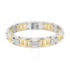 Robert Alton 1/2ctw Diamond Stainless Steel With Two-tone Finish Men's Link Bracelet In Two-tone