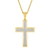 Robert Alton 1/2ctw Diamond Stainless Steel With Yellow Finish Cross Pendant In Yellow
