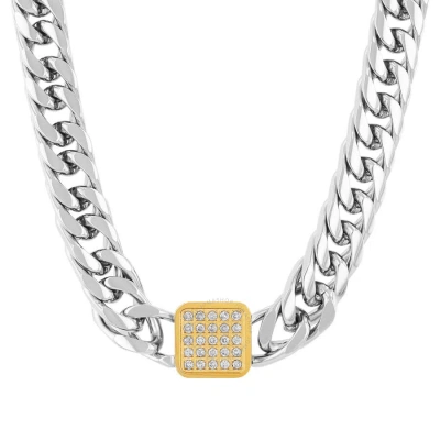 Robert Alton 1/2ctw Diamond With Yellow Finish Stainless Steel 20" Chain In Two-tone