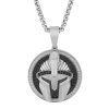 ROBERT ALTON ROBERT ALTON 1/2CTW WHITE & BLACK DIAMOND STAINLESS STEEL TWO-TONE SPARTAN HEMLET PENDANT