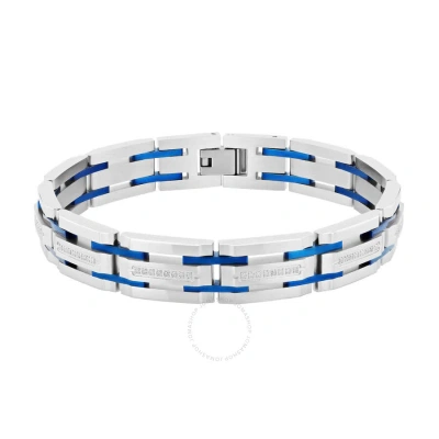 Robert Alton 1/3ctw Diamond Stainless Steel Two-tone Men's Link Bracelet