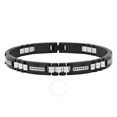 Robert Alton 1/4ctw Black Diamond Stainless Steel Black Finish Bracelet