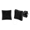 ROBERT ALTON ROBERT ALTON 1/4CTW BLACK DIAMOND STAINLESS STEEL WITH BLACK FINISH MEN'S SQUARE STUD EARRINGS