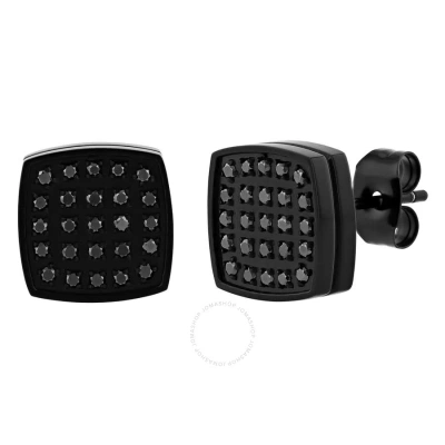 Robert Alton 1/4ctw Black Diamond Stainless Steel With Black Finish Stud Earrings