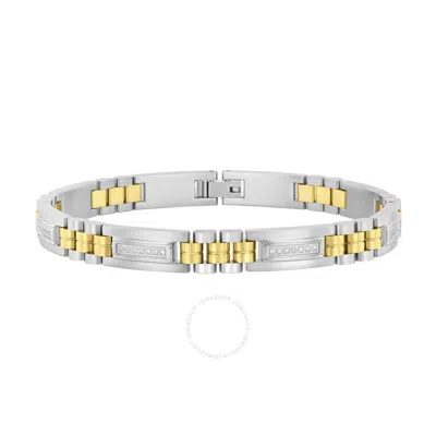 Robert Alton 1/4ctw Diamond Stainless Steel Link Bracelet In Multi