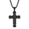 ROBERT ALTON ROBERT ALTON 1/4CTW DIAMOND STAINLESS STEEL WITH BLACK FINISH CROSS PENDANT