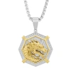 Robert Alton 1/4ctw Diamond Stainless Steel With Yellow Finish Dragon Pendant In Two-tone