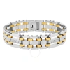 ROBERT ALTON ROBERT ALTON 1/4CTW DIAMOND STAINLESS STEEL WITH YELLOW FINISH MEN'S LINK BRACELET