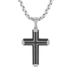 ROBERT ALTON ROBERT ALTON 1/6CTW DIAMOND STAINLESS STEEL WITH BLACK FINISH CROSS PENDANT