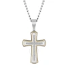 ROBERT ALTON ROBERT ALTON 1/6CTW DIAMOND STAINLESS STEEL WITH YELLOW FINISH CROSS PENDANT