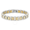 Robert Alton 1ct Diamond Stainless Steel With Yellow Finish Men's Link Bracelet In Two-tone