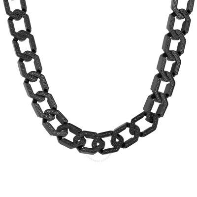 Robert Alton 3.5ctw Black Diamond Stainless Steel With Black Finish 20' Chain