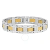 Robert Alton 3/4ctw Diamond Stainless Steel With Two-tone Finish Men's Link Bracelet In Two-tone