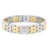 ROBERT ALTON ROBERT ALTON 3/8CTW DIAMOND STAINLESS STEEL WITH YELLOW FINISH MEN'S LINK BRACELET